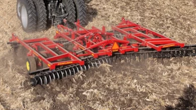 sunflower tiller in a field