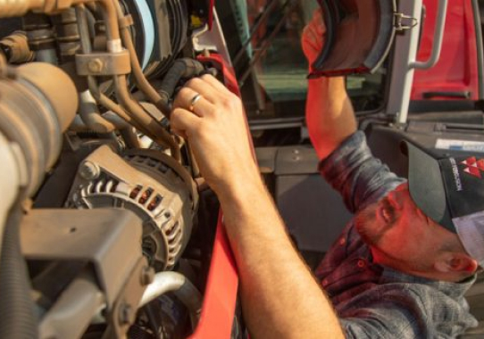 Man working on equipment